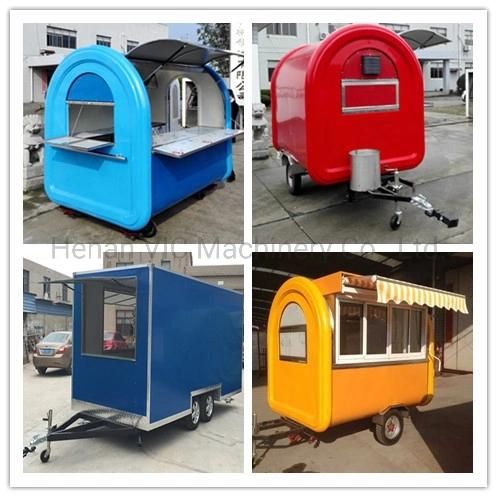 Hot sale yellow outdoor mobile food cart