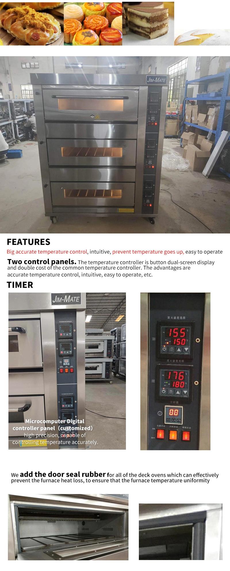 Baking Machine 3 Decks 6 Trays Commercial Gas Deck Oven