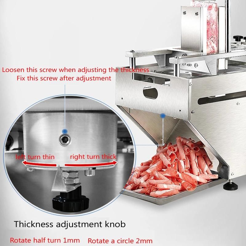 Commercial Automatic Double Volume Roll Electric Frozen Meat Machines Fat Cattle Mutton Roll Frozen Meat Slicer Meat Cutting Machine