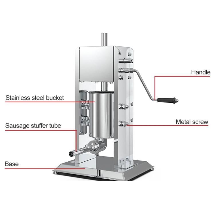 10L Stainless Steel Sausage Filler Manual Sausage Making Machine Sausage Stuffer