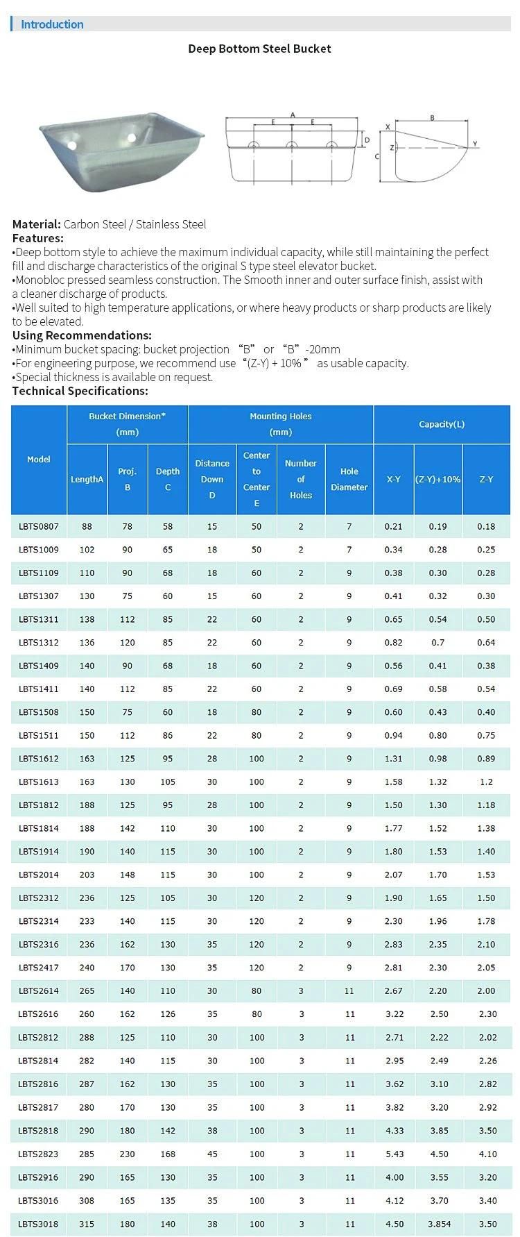 MD1310 Good Quality Plastic Bucket for Rice Mill Bucket Elevator