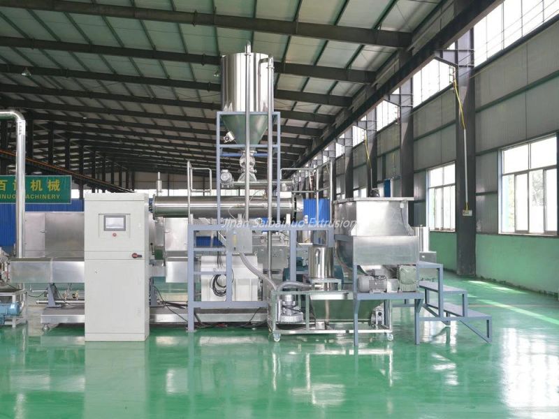 Double Screw Extruder Textured Soya Chunks Protein Meat Making Machine