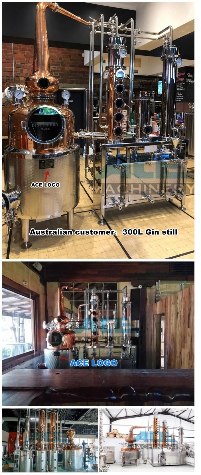 Factory Price 500L Gin/Vodka/Rum/Whiskey Distillery Equipment-Copper Alcohol Distiller-Copper Column Distillery-Alembic Distiller