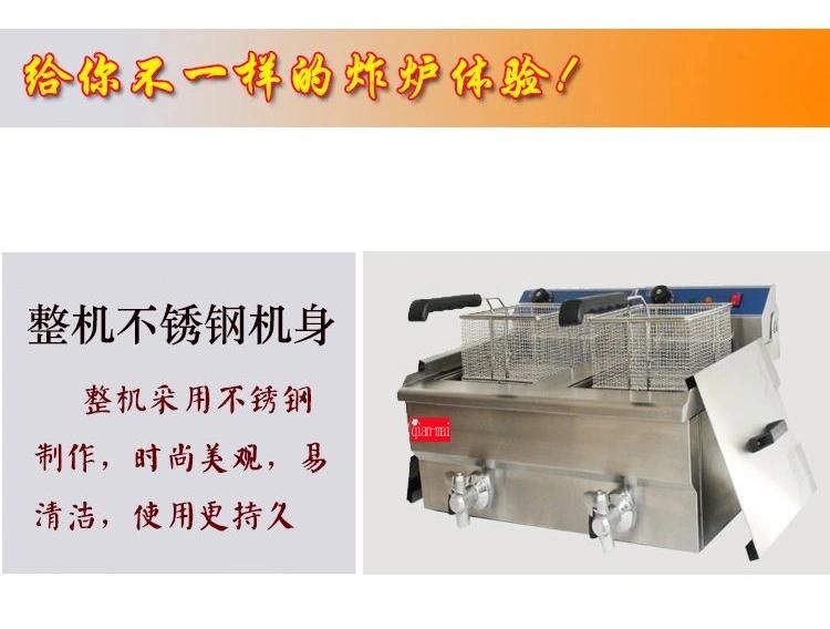 Commercial Double Pot Chicken Donut Fish Fryer Potato Chips Deep Electric Fryer