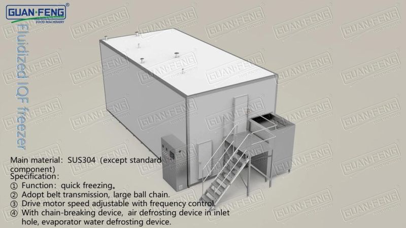 2000kg Fruits and Vegetable Freezing Freezer IQF Machine for Sale