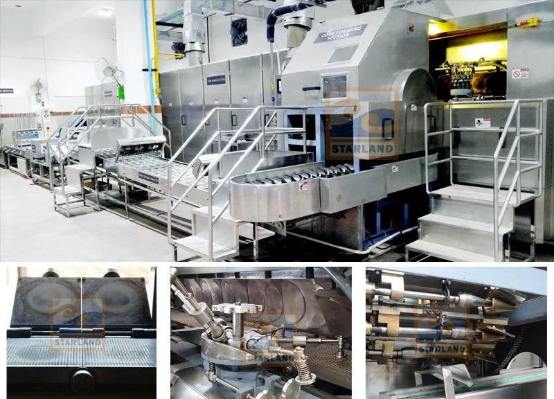 Full Automatic Sugar Biscuit Ice Cream Cone Baking Machine Product Line Price