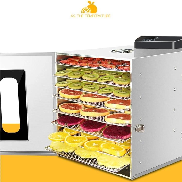 New Type Home Use Kitchen 10 Trays Dewatering Machine Air Dryer Fruit Drying Oven Food Fruits Vegetables Dehydrator