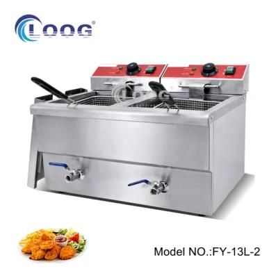 China Heavy Duty Stainless Steel 2 Tanks French Fries Deep Fryer Restaurant Catering ...