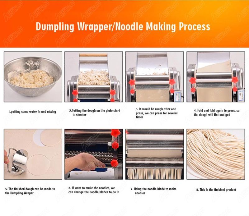 FKM160 Electric Dough Roller Stainless Steel Dough Sheeter Noodle Pasta Dumpling Maker Machine 220V 110V Roller Blade Changeable