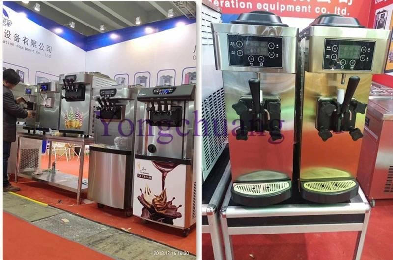 3 Flavors of Soft Ice Cream Machine with Self-Clean Function