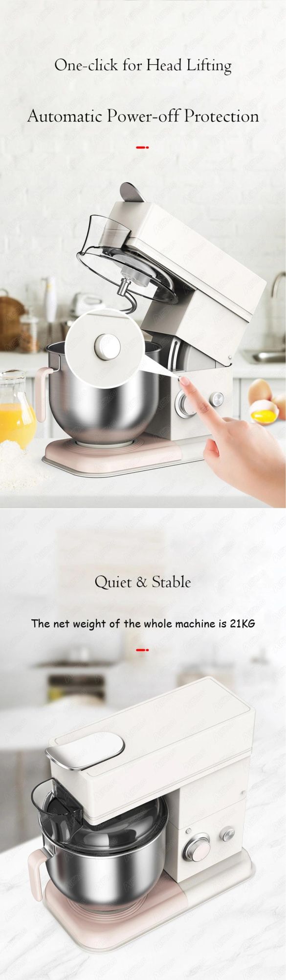 Gl8800 Planetary Dough Mixer 7L Stainless Steel Cream Egg Whisk Blender Cake Bread Kitchen Stand Food Mixer Mixing Chef Machine