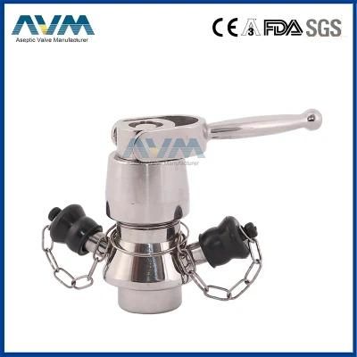 SS316L SS304 Stainless Steel Peumatic Ferrule Aseptic Samping Valve