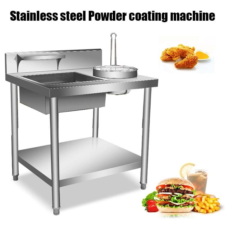 Kfc Fryer Equipment Chicken Breading Table Manual Wrapping Powder Table Powder Coating Machine