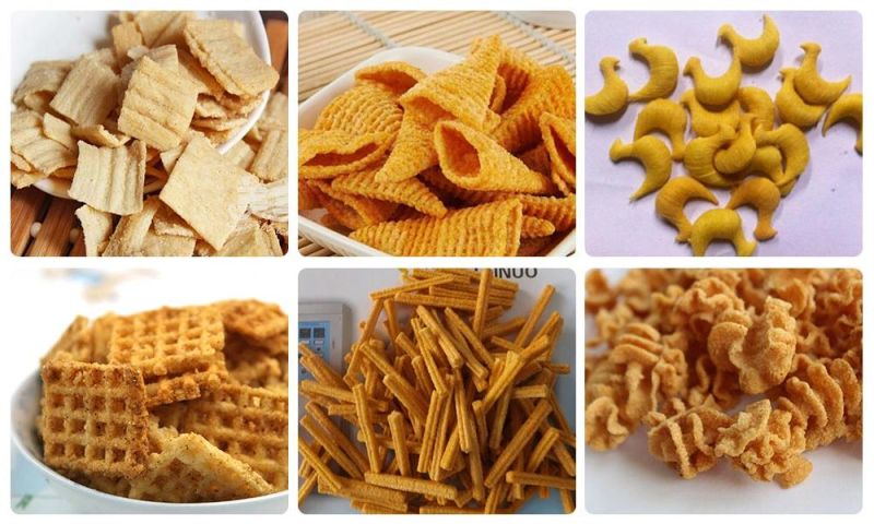 Wheat Flour Snack Process Line Fried Flour Bugles Snacks Food Machine