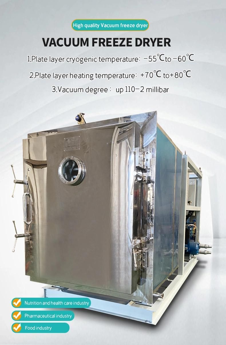 Seven Tray Pharmaceutical Lyophilizer Freezer Dryer, 110V with Stainless Steel Vacuum Pump