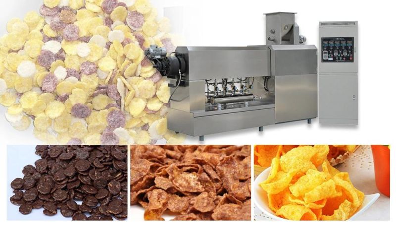 Corn Flakes Food Production Line Puff Food Breakfast Cereal Snacks Making Machine