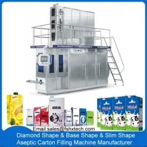 Aseptic Brick Carton Packing Machine for Liquid Beverage Juice Yogurt Milk Water Wine Box ...