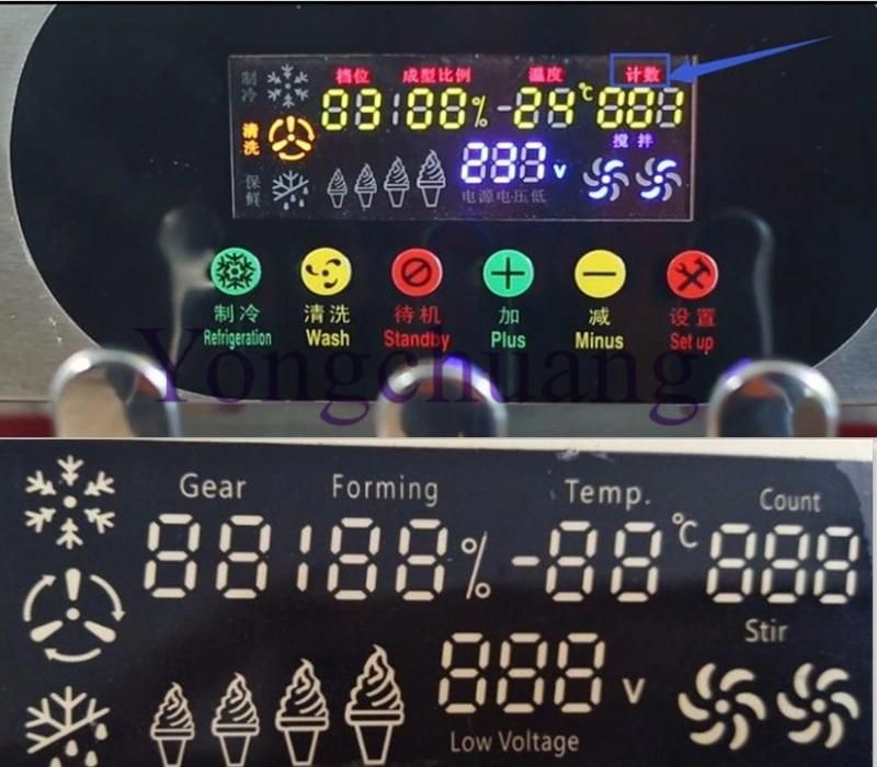 Table Type of Ice Cream Making Machine with 3 Flavors