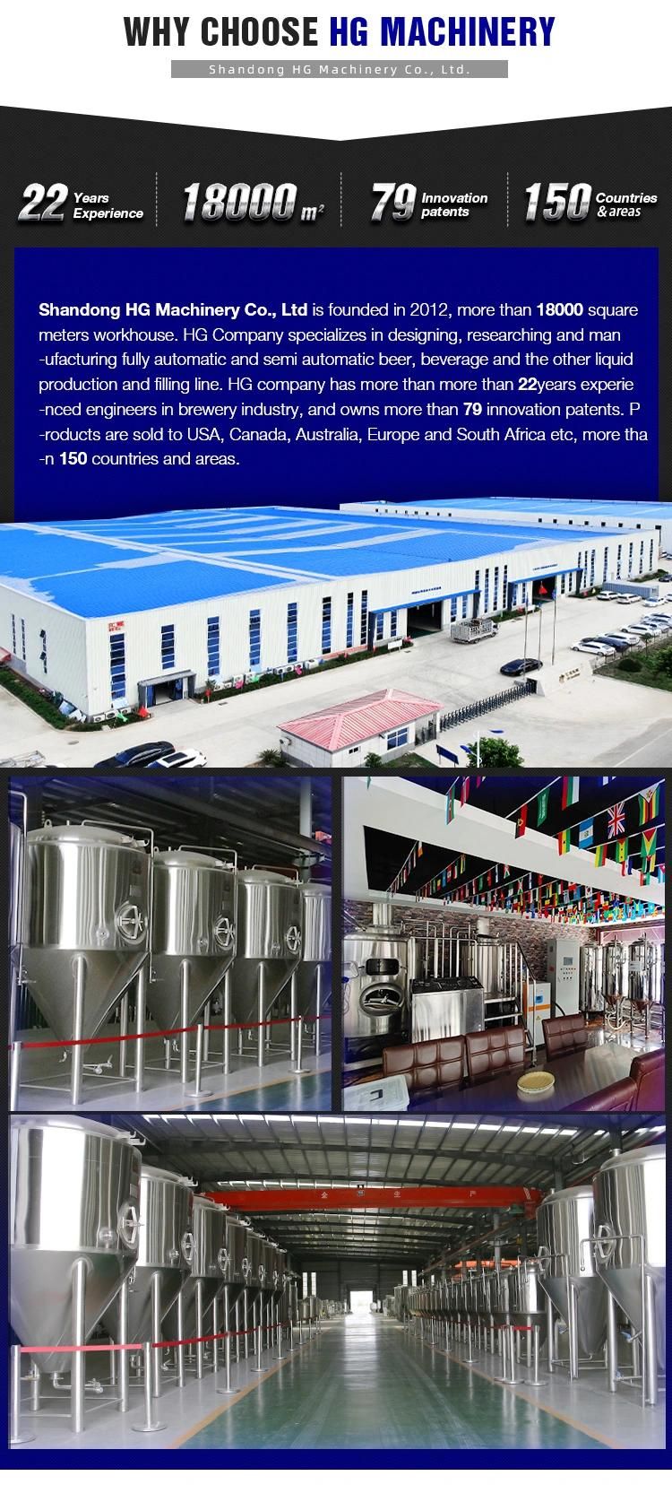 Commercial Brewery Stainless Steel Glycol Cooling 1000L 2000L Conical Beer Fermenter with Dimple Jacketed Fermentation Tank