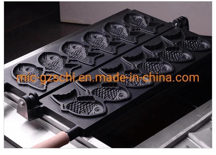 Snack Fish Cake Making Machine Taiyaki Shape Pizza Cone Machine Electric Taiyaki Machine