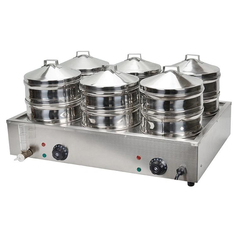 Commercial Stainless Steel Steamer for Dim Sum / Electric New Six-Hole Dimsum Sweet Corn Bun Steamer