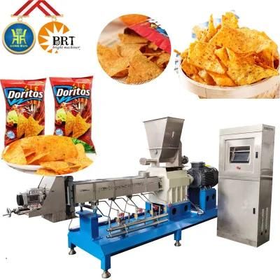 Fried Puffed Food Production Line Corn Flour Chips Making Machinery.