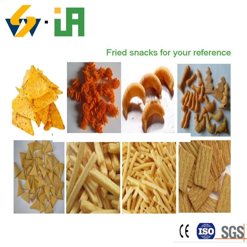 China Factory Supply Automatic Fried Corn Bugles Snacks Production Line Rice Crusts Production Line