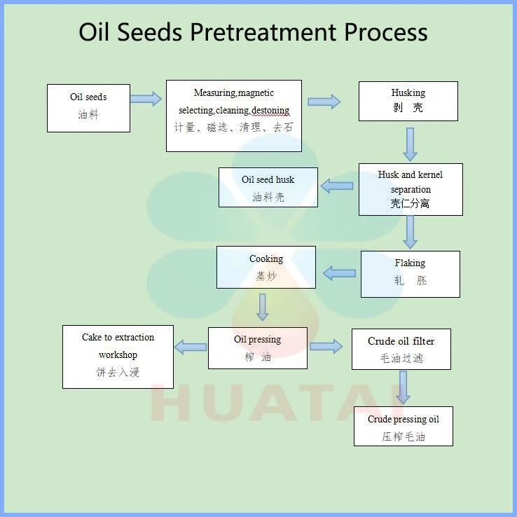 Huatai Castor Bean Cottonseed/Sunflower Seed/Peanut/Soybean Oil Extractor Refining Press Machine Production Line