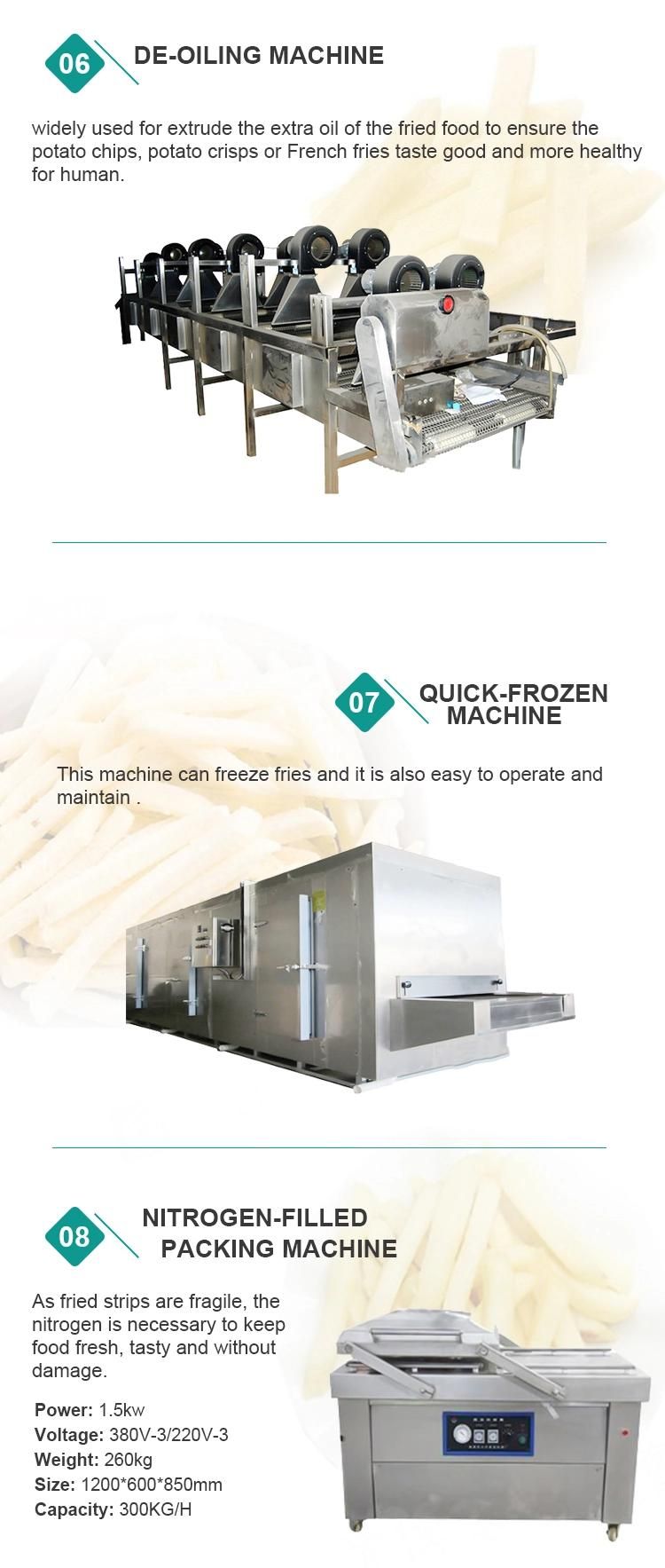 Industrial Frozen French Fries Production Line Machine 300 Kg/ Hour