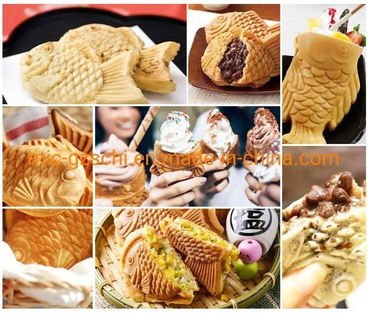 Snack Equipment Stainless Steel Taiyaki Making Machine Taiyaki Shape Pizza Cone Machine Electric Taiyaki Machine