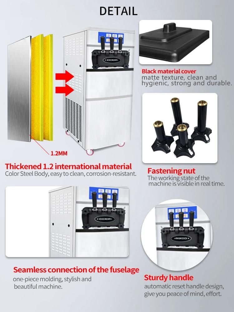 Bt-D648 48L/H Soft Serve Ice Cream Machine with Air Pump