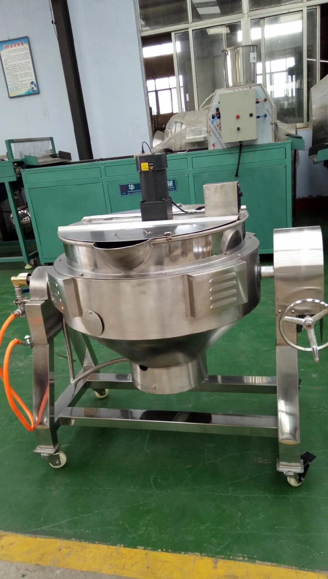 Stainless Steel 100 200 500L Jacketed Cooking Kettle Steam Jacketed Kettle with Mixer Agitato
