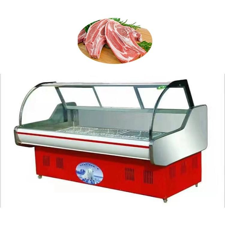 Supermarket Sliding Glass Doors Food and Meat Refrigerator Display Meat Freezer Showcase