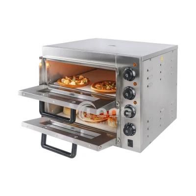 High Quality Electric Commercial Double Deck Pizza Oven Ceramic Stone Electric Pizza Oven ...