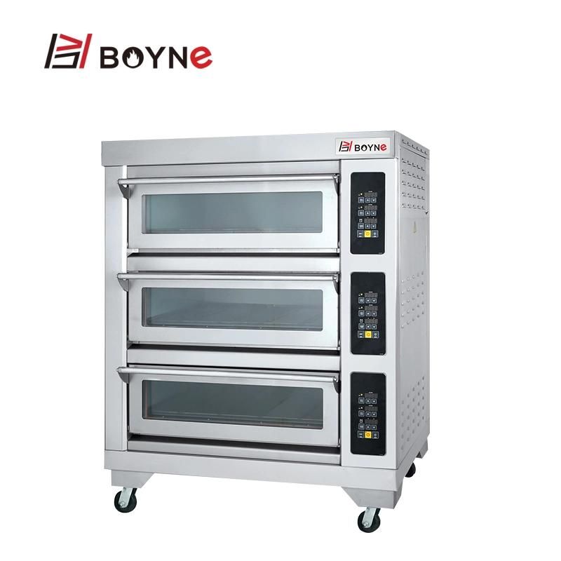 Multi Function 3 Deck 6 Trays Electric Baking Oven for Hotel Kitchen