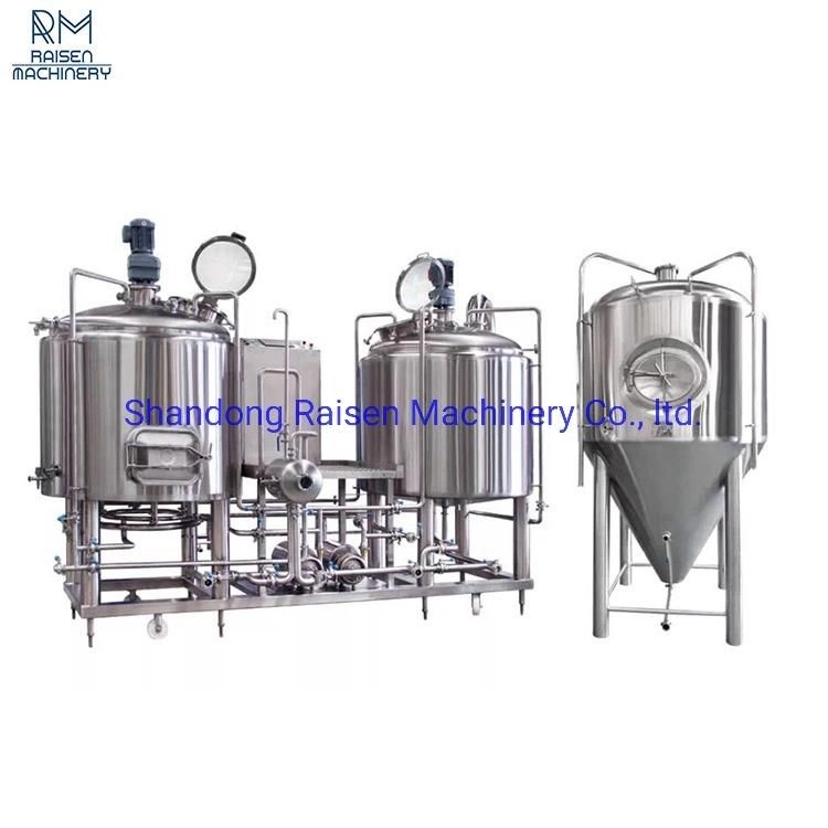 Raisen Brand Steam Heated 2 Vessel 2000L 2500L 3000L Mash System Brewhouse for Brewery