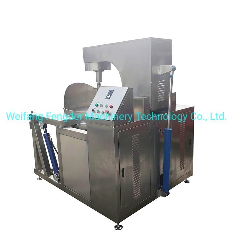 Automatic Tilting Jacketed Kettle / Gas Heating Cooking Mixer / Planetary Stirring Pot with Agitators