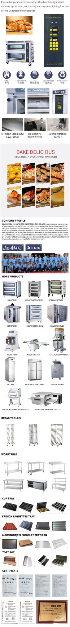 Kitchen Equipment 2 Deck 4 Trays + 8 Trays Proofer Commercial Gas Intelligent Gas Deck Oven