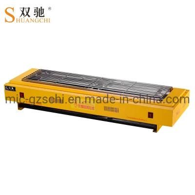 Double Head Yellow Coated Electric BBQ Grill Double Heat Pipe Commercial Using