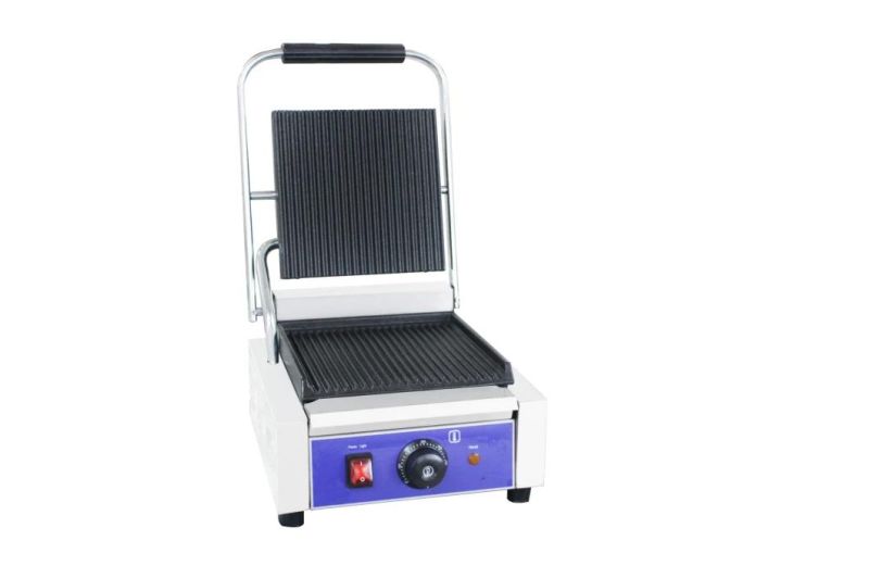 Electric Contact Grill (Dg-811r) All Ribbed CE Bakery Equipment BBQ Catering Equipment