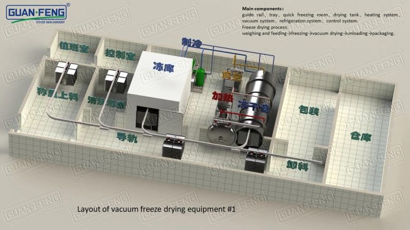 100m2 Industrial Vacuum Freeze Dryer Freeze Dried Worm Grass Machine