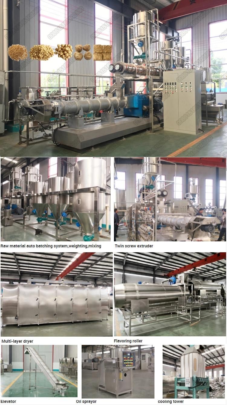 1tph Automatic Fibrous Tsp Tvp Soya Nuggets Protein Extruder Machine