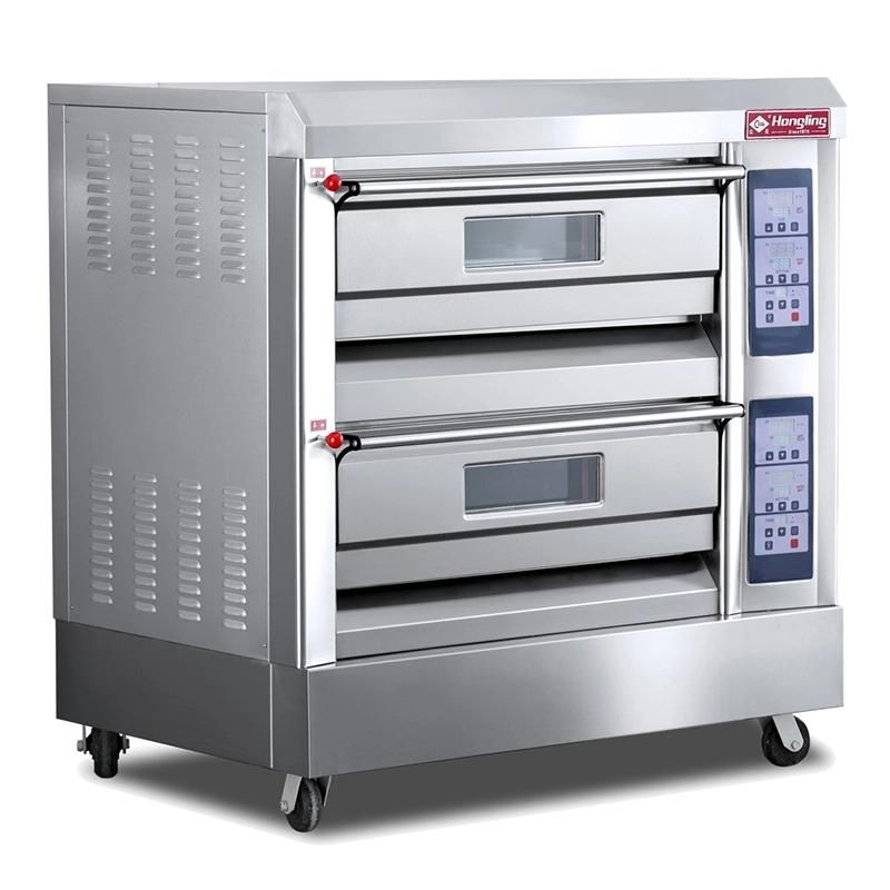 Hongling Industial Bread Machine Luxury 2-Deck-4-Tray Gas Oven for Baking