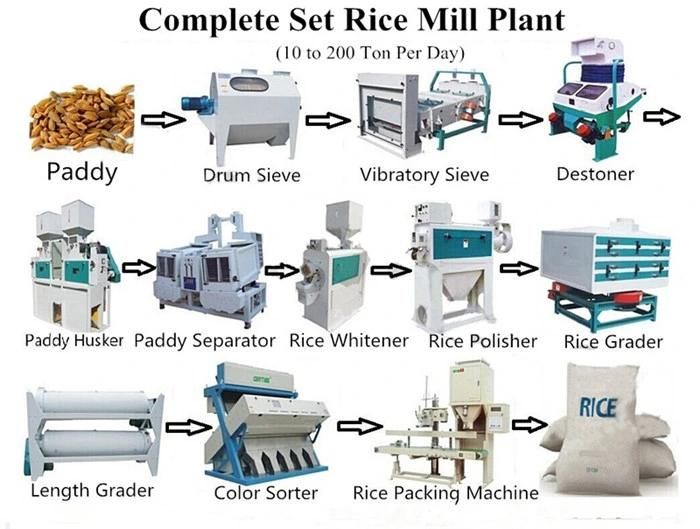 5 Ton Per Hour Whitening Paddy Rice Milling Line