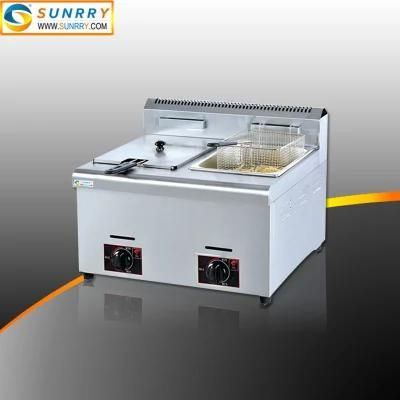 Kitchen Equipment Stainless Steel Double Tank Gas Deep Fryer Price