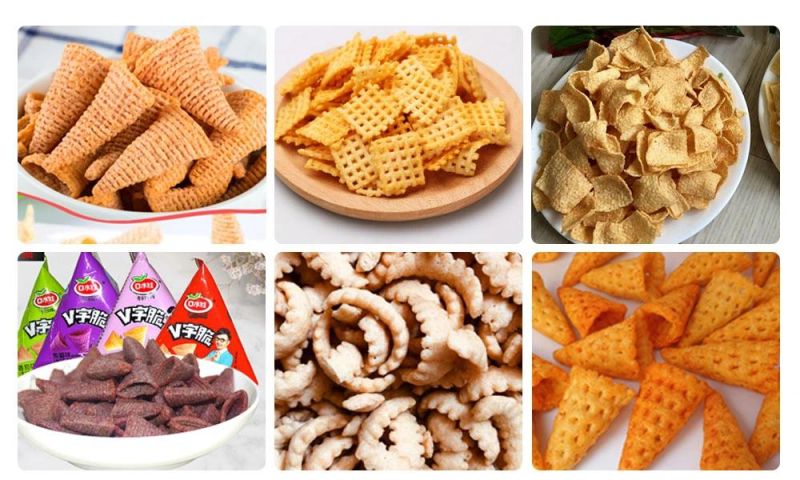 Fried Flour Snacks Food Machine Corn Bugles Snack Chips Processing Line