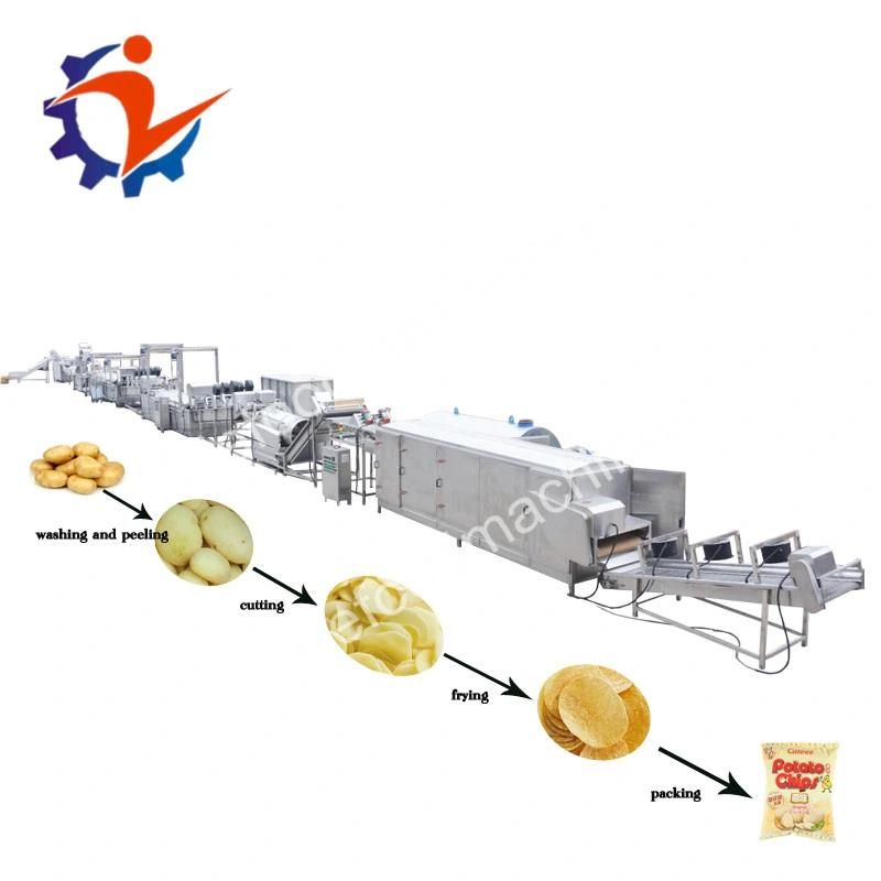 Automatic Prawn Cracker/ Shrimp Chip/French Fries/Plantain/Banana/Potato/Cassava/Chips/Snack/Peanut/Bean/Donut Fryer for Complete Production Line