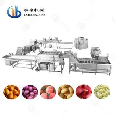 Stainless Steel Onion Orange Lemon Washing Peeling Cutting Drying Line