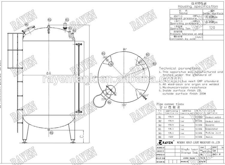 Food Grade Stainless Steel Vertical Tanks for Sale 1000L Stainless Steel Tank