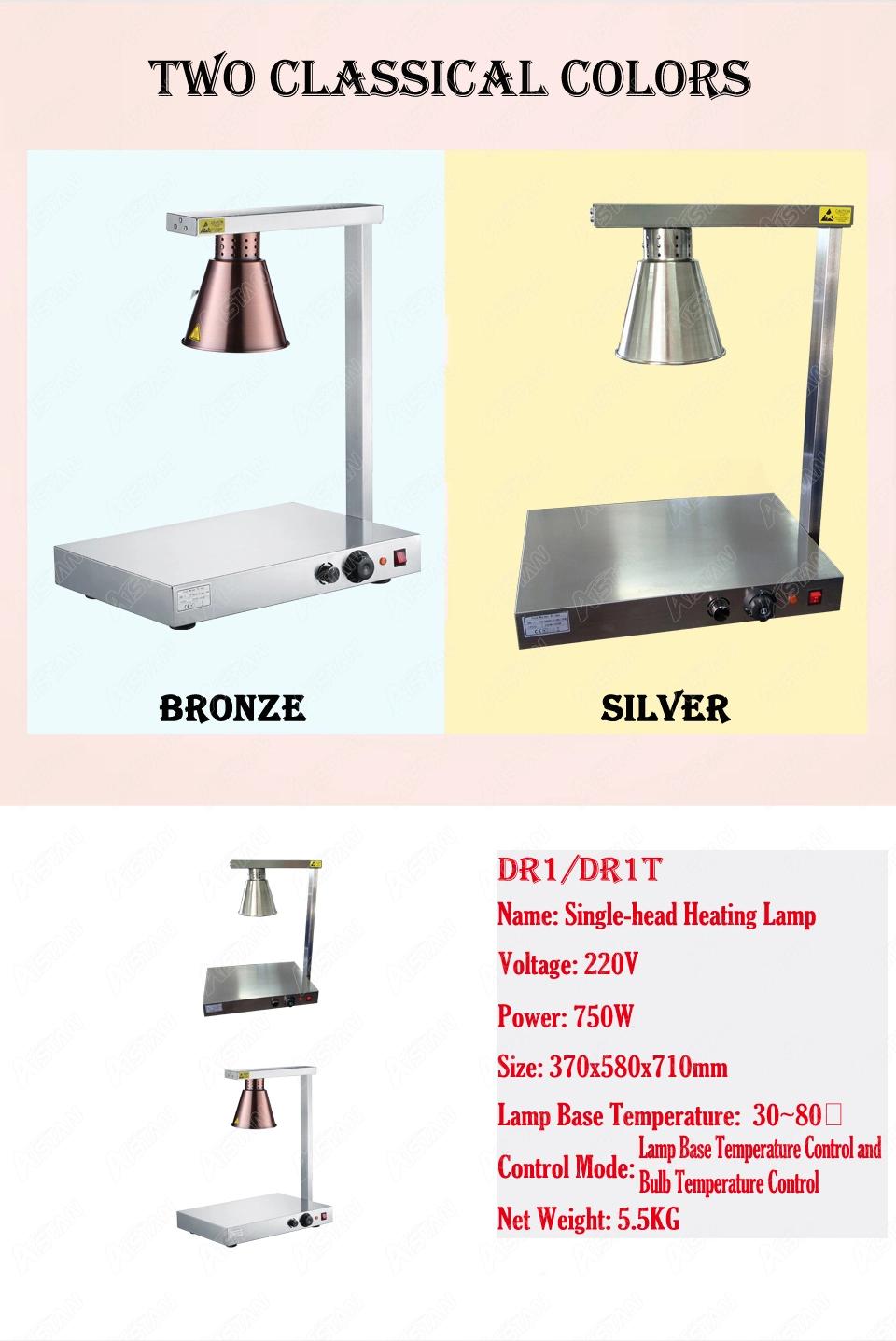 Dr2t Electric Stainless Steel Food Warmer Lamp Heating Warming Lamp Light for Hotel Buffet Restaurant Equipment